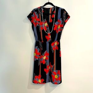 Halogen Floral Print Hawaiian V-neck Sundress